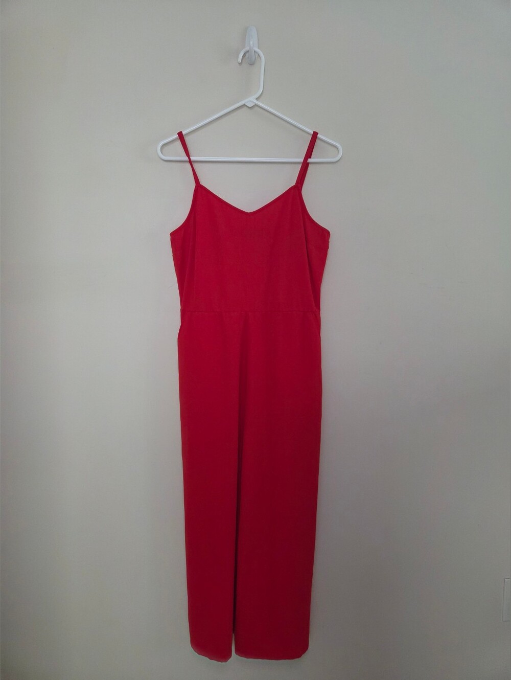 Women's Apt 9 Red Cropped Jumpsuit Sz Medium